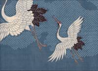 Kranich groß blau double gauze Kranich groß blau double gauze