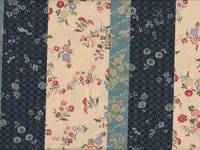 Blumen & Wellen blau Chirimen Blumen & Wellen blau Chirimen