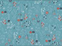 Blumen & Vogel hellblau Blumen & Vogel hellblau