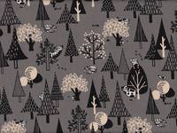 Katzen im Wald grau Katzen im Wald grau