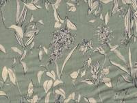 Herb flower green double gauze Herb flower green double gauze