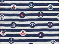 Anker Streifen blau double gauze Anker Streifen blau double gauze