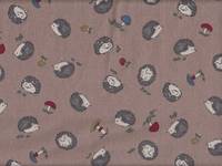 Igel & Pilze hellbraun Igel & Pilze hellbraun