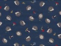 Igel & Pilze dunkelblau Igel & Pilze dunkelblau