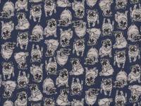 Möpse dunkelblau Möpse dunkelblau