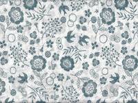 Blumen & Vogel weiß Blumen & Vogel weiß