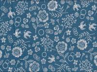 Blumen & Vogel blau Blumen & Vogel blau