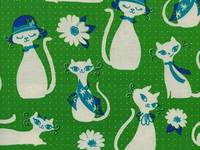 Cotton+Steel Fancy Cats Green Cotton+Steel Fancy Cats Green
