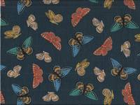 Cotton+Steel Monarch Navy Lawn Metallic Cotton+Steel Monarch Navy Lawn Metallic