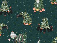 Cotton+Steel Rockin' Around The Catmas Tree - Emerald Metallic Cotton+Steel Rockin' Around The Catmas Tree - Emerald Metallic