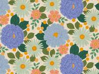 Cotton+Steel Floral Daydream - Brilliant Blue Unbleached Canvas Cotton+Steel Floral Daydream - Brilliant Blue Unbleached Canvas