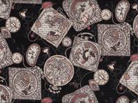 Wachstuch Alice im Wunderland schwarz Wachstuch Alice im Wunderland schwarz