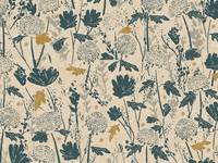 Cotton+Steel Summer Folk - Wander Field - Marine Unbleached Canvas Cotton+Steel Summer Folk - Wander Field - Marine Unbleached Canvas