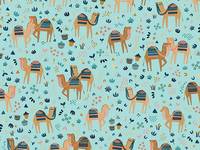 Cotton+Steel Camel Excursion - Turquoise Metallic Cotton+Steel Camel Excursion - Turquoise Metallic