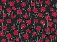 Poppy schwarz rot (Lawn) Poppy schwarz rot (Lawn)