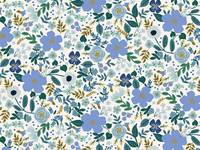 Cotton+Steel Garden Party - Wild Rose - Blue Metallic Cotton+Steel Garden Party - Wild Rose - Blue Metallic