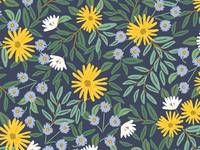 Cotton+Steel Bramble - Daisy Fields - Navy Canvas Metallic Cotton+Steel Bramble - Daisy Fields - Navy Canvas Metallic