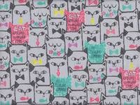 Wachstuch Pleasant Cat grau Wachstuch Pleasant Cat grau