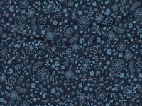 Blumen & Vögel dunkelblau Blumen & Vögel dunkelblau