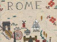 Cotton+Steel Les Fleurs - City Maps - Natural Canvas Cotton+Steel Les Fleurs - City Maps - Natural Canvas