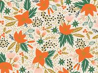 Cotton+Steel Holiday Classics - Poinsettia - Cream Metallic Cotton+Steel Holiday Classics - Poinsettia - Cream Metallic