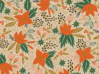 Cotton+Steel Holiday Classics - Poinsettia - Natural Canvas Metallic Cotton+Steel Holiday Classics - Poinsettia - Natural Canvas Metallic