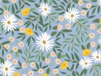 Cotton+Steel Bramble - Daisy Fields - Blue Canvas Metallic Cotton+Steel Bramble - Daisy Fields - Blue Canvas Metallic