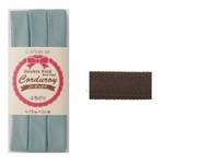 Schrägband uni braun (Cord) 15mm Schrägband uni braun (Cord) 15mm