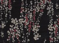 Wachstuch Sakura Wellen schwarz Wachstuch Sakura Wellen schwarz