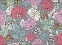 Wachstuch Blumenmeer grau Wachstuch Blumenmeer grau