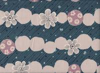 Wachstuch Border Flower blue (Canvas) Wachstuch Border Flower blue (Canvas)