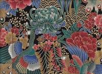 Wachstuch Pfau schwarz grün Wachstuch Pfau schwarz grün