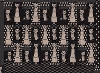 Wachstuch Katze & Frosch schwarz Wachstuch Katze & Frosch schwarz