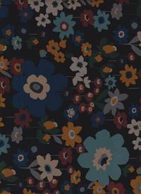 Wachstuch Blumenwiese schwarz blau Wachstuch Blumenwiese schwarz blau