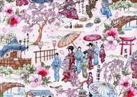 Wachstuch Kyoto rosa Wachstuch Kyoto rosa