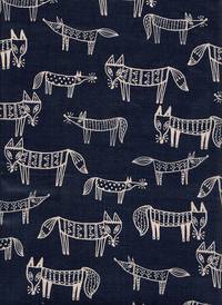 Wachstuch Füchse dunkelblau Wachstuch Füchse dunkelblau