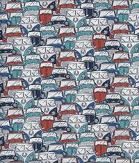 Wachstuch Retro Car blue red Wachstuch Retro Car blue red