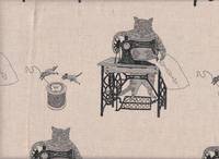 Wachstuch Sewing Cat natur Wachstuch Sewing Cat natur