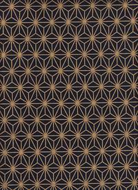 Wachstuch Asanoha dunkelblau gold Wachstuch Asanoha dunkelblau gold