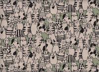 Wachstuch Cats light green Wachstuch Cats light green