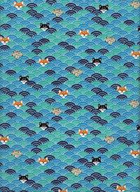 Wachstuch Hund & Wellen blau Wachstuch Hund & Wellen blau