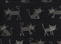 Wachstuch Punkte & Katzen schwarz Doubleface Wachstuch Punkte & Katzen schwarz Doubleface