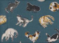 Wachstuch Katzen petrol Wachstuch Katzen petrol