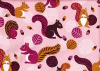 Wachstuch Eichhörnchen pink Wachstuch Eichhörnchen pink