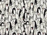 Wachstuch Pinguine weiß