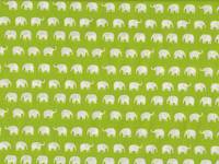 Wachstuch Elefanten klein weiß auf grün