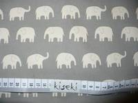 Wachstuch Elefanten groß weiß auf grau