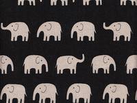 Wachstuch Elefanten schwarz