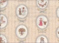 Wachstuch Kate Greenaway 2 - beige Wachstuch Kate Greenaway 2 - beige