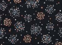 Wachstuch Hanabi flower black Wachstuch Hanabi flower black